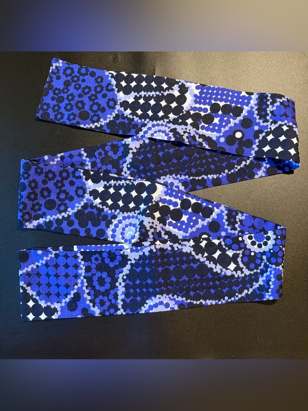 Vintage Purple Black White Circles Dots Long Skinny Scarf